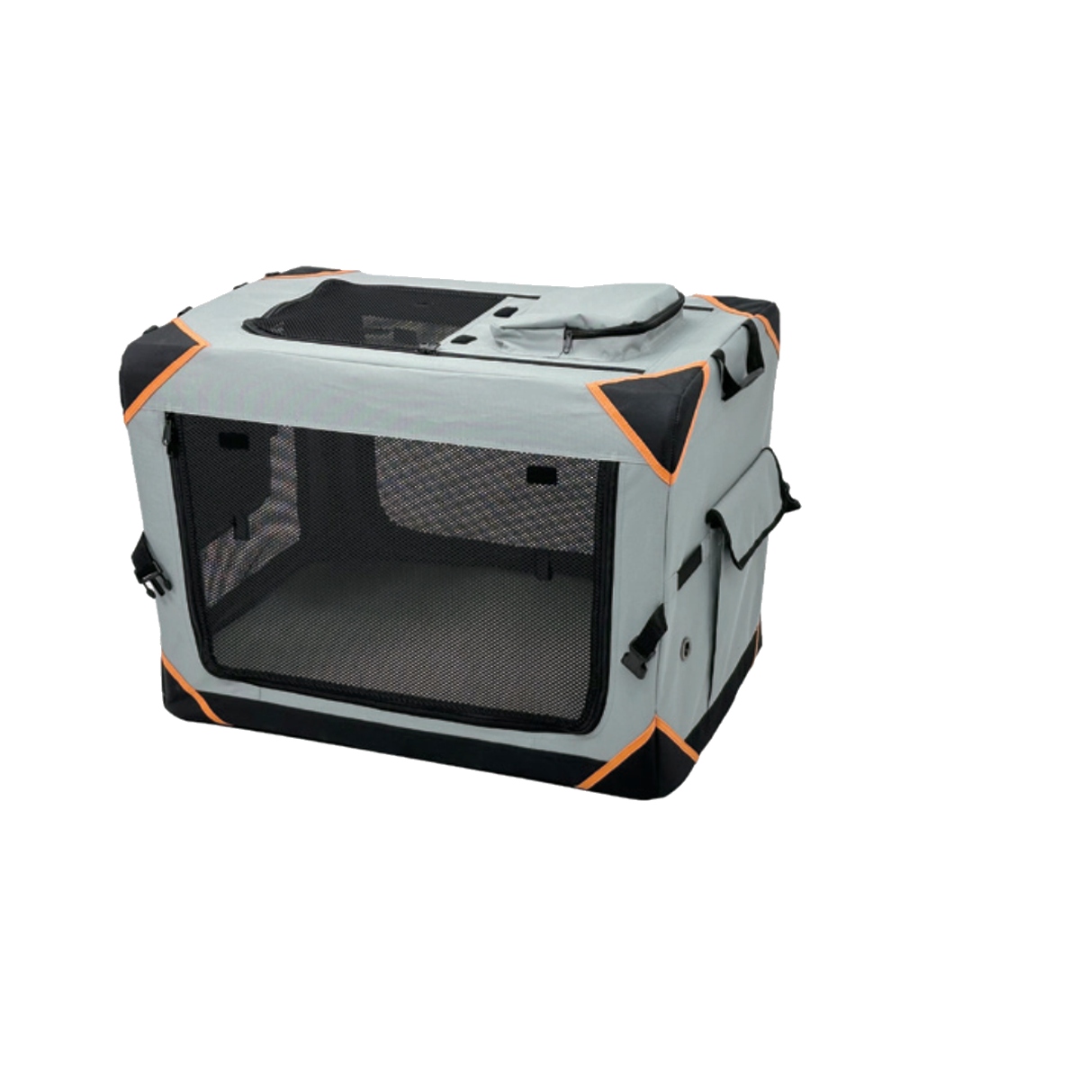 Grey Foldable Soft Pet Crate